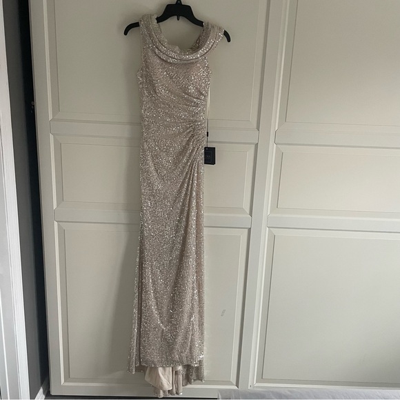 New! Mac Duggal Mac Duggal Asymmetric Sequined evening gown nwt 30791 - Picture 2 of 10